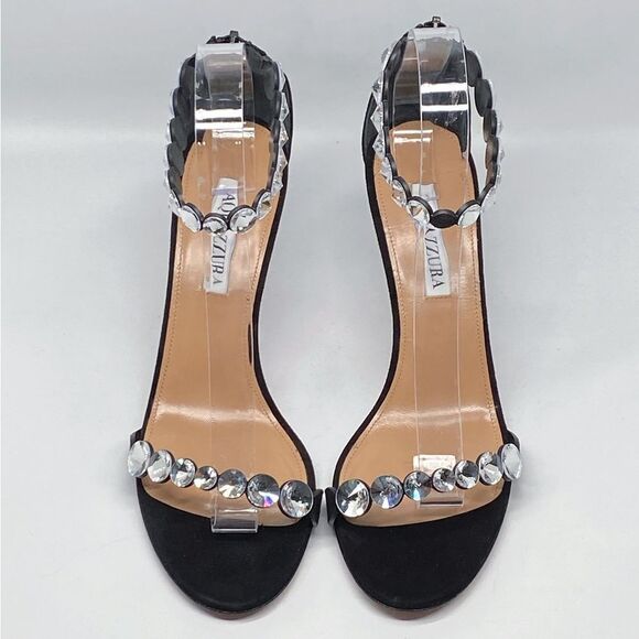 Aquazuura Maxi-Tequila 75 embellished suede sandals size 39 - Picture 5 of 13